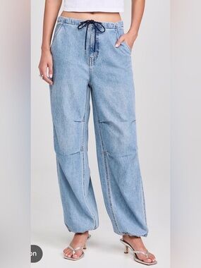 Daze Relaxed Wide-Leg Jeans in Light Blue Denim